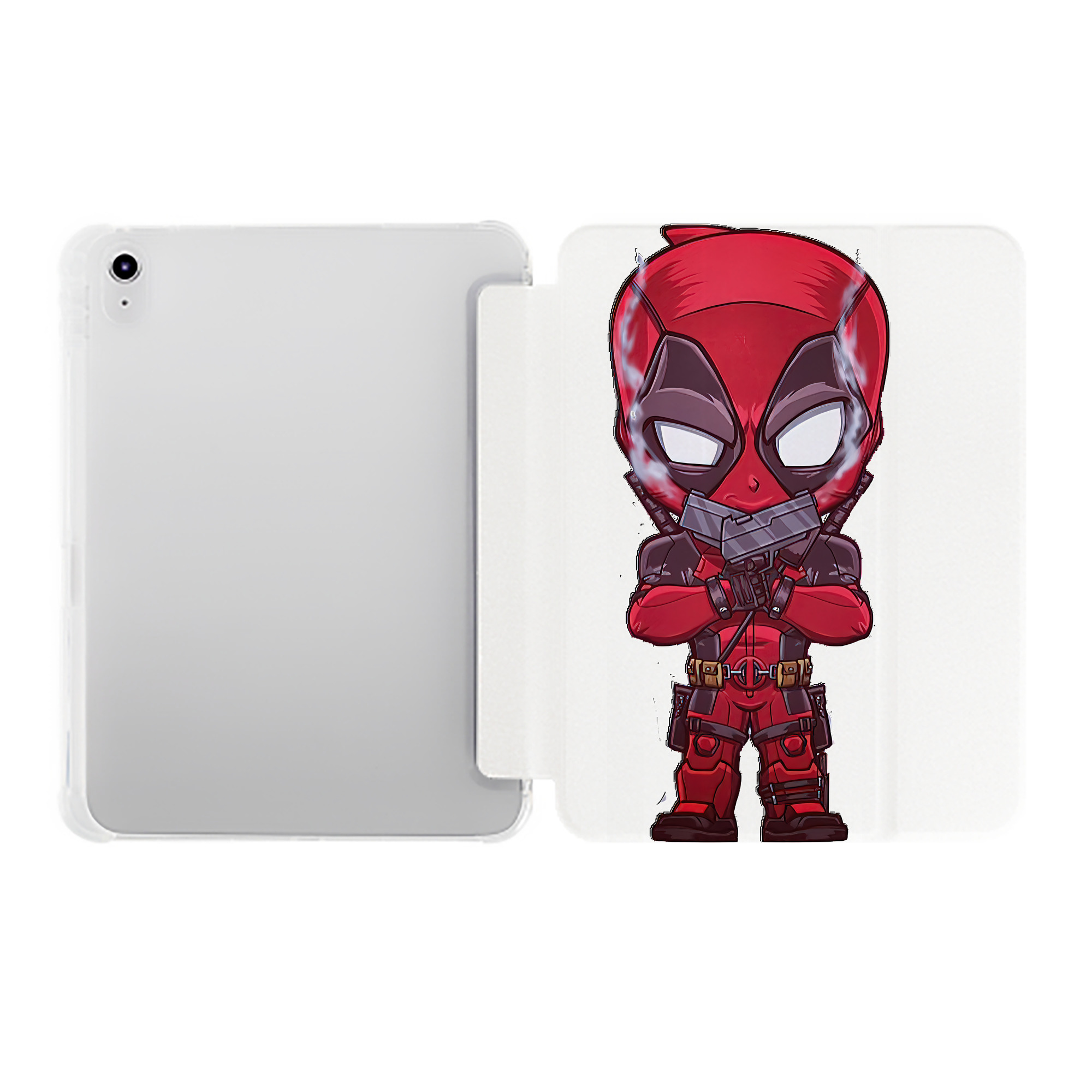 （画像用） Deadpool デッドプール IPad ケース ペン収納付き 三つ折りスタンド PUレザー×シリコン 対応機種9.5/10.5/10.9インチ